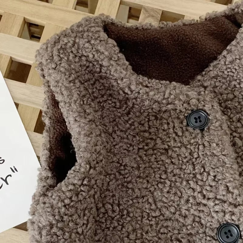 Gilet sans manches sherpa enfant fille et garçon – photo 6