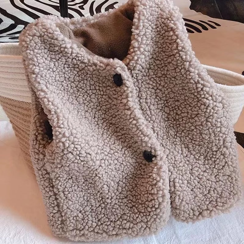 Gilet sans manches sherpa enfant fille et garçon – photo 9