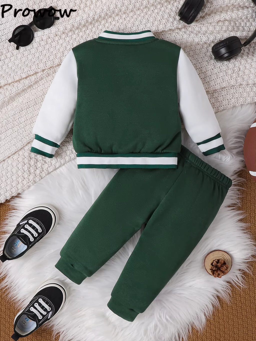 Baby Boy Sport Outfits Set Long Sleeve Embroidery "B" Baseball Jacket and Pants 2Pcs Set Toddler Boy Basketball Clothing
